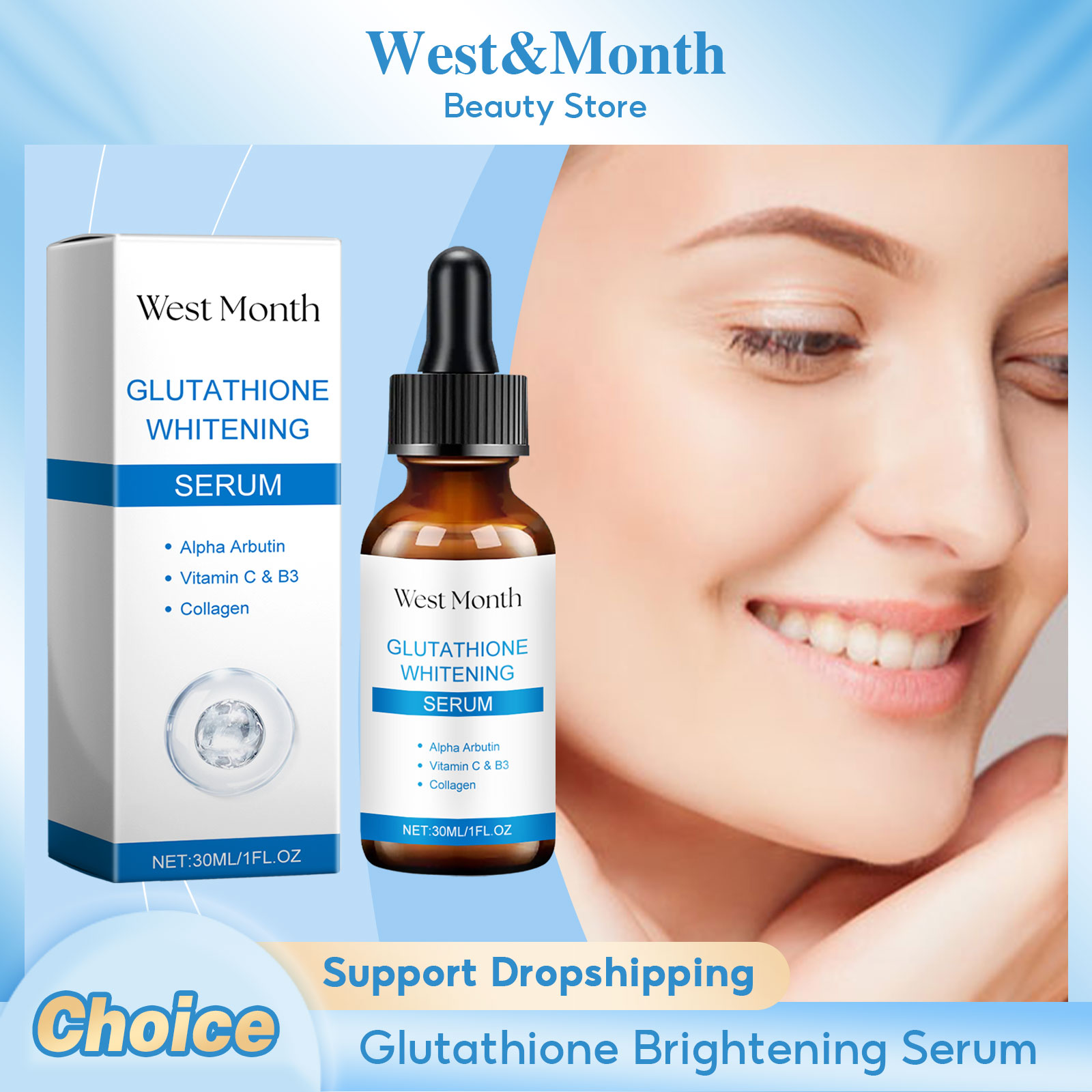 Skincare Glow Glowing - Glutathione Whitening Serum Fade Black Dark