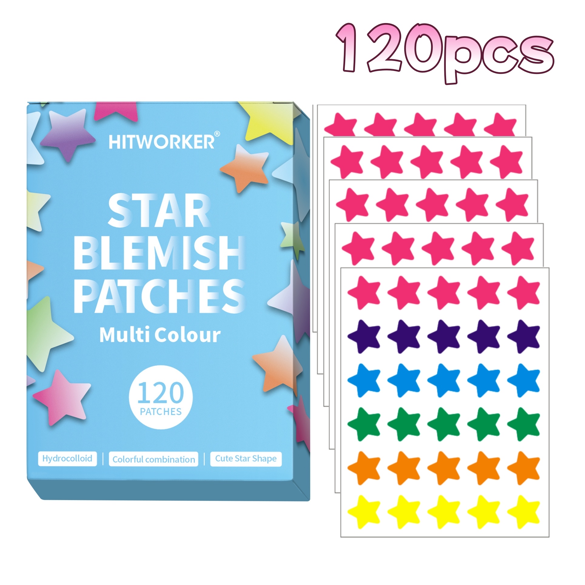 Skincare Whitening - 120pcs Salicylic Acid Acne Patches Colorful