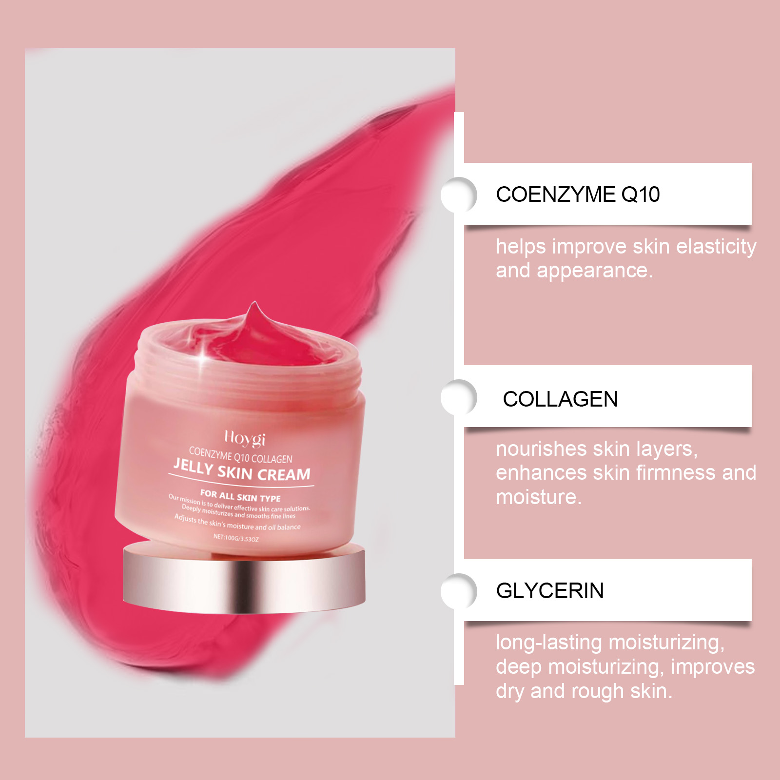 HOYGI Collagen Jelly Face Crea - đánh giá và giá Coenzyme Q10 Cream